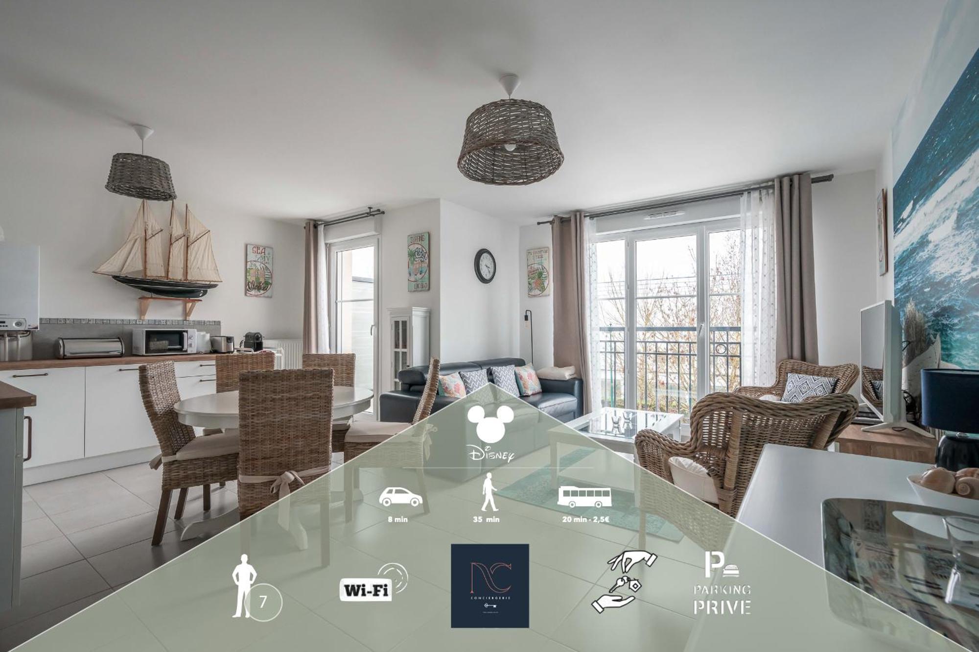 *Disneyland-Paris* 7Pers, Wifi, Netflix, Parking Montévrain Kültér fotó